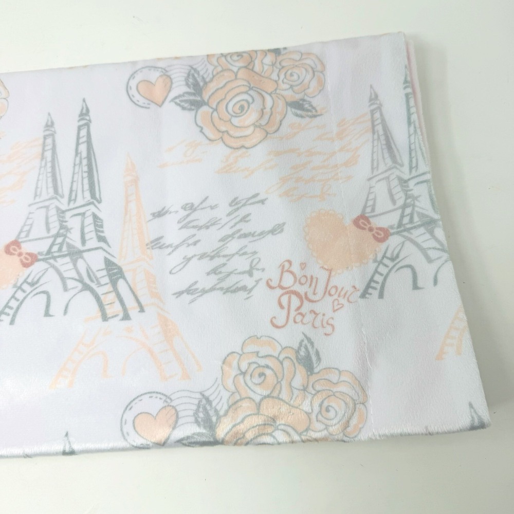 Nanette Lepore Reversible Blanket‎ Baby Girl Velour Pink Layette Paris Roses EUC